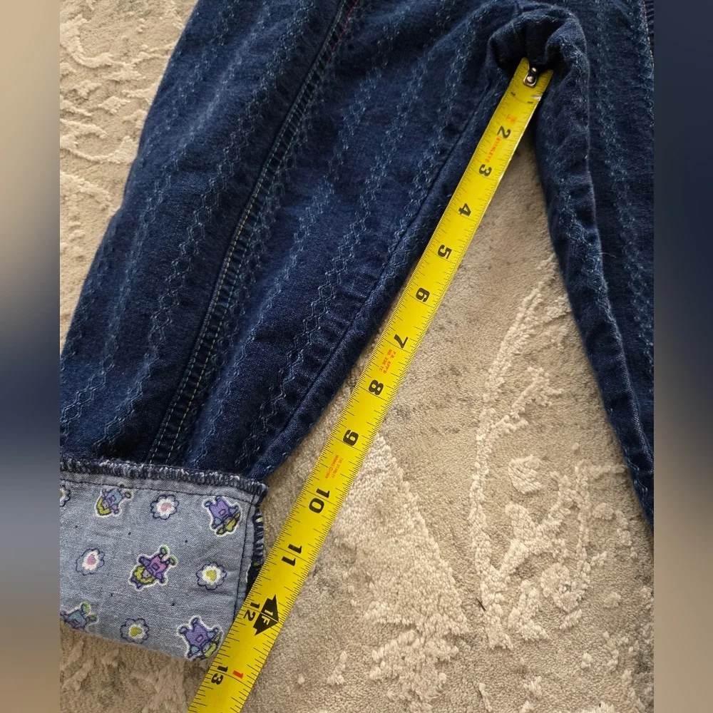 Vintage 1990s OshKosh B'Gosh Dark Blue Denim Neon Button Overalls